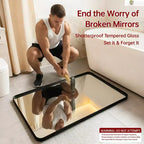 Miroir de salle de bain rectangulaire, 40x36, cadre en aluminium noir, grand miroir de vanité avec verre trempé