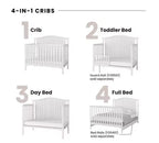 Ensemble de chambre de bébé 3 pièces, comprend un lit de bébé évolutif 4-en-1 et une table à langer