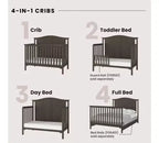 Ensemble de chambre de bébé 3 pièces, comprend un lit de bébé évolutif 4-en-1 et une table à langer
