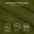 Canapé convertible avec lit gigogne, canapé-lit causeuse convertible 3-en-1 en chenille, dossier inclinable et poche latérale, assemblage sans outils