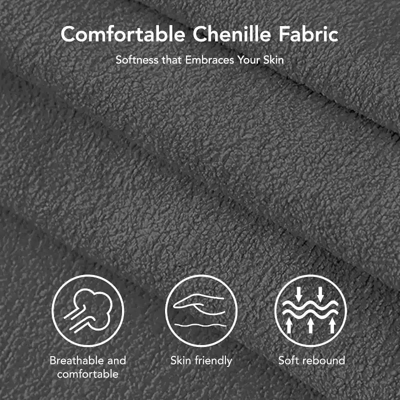 Canapé convertible avec lit gigogne, canapé-lit causeuse convertible 3-en-1 en chenille, dossier inclinable et poche latérale, assemblage sans outils