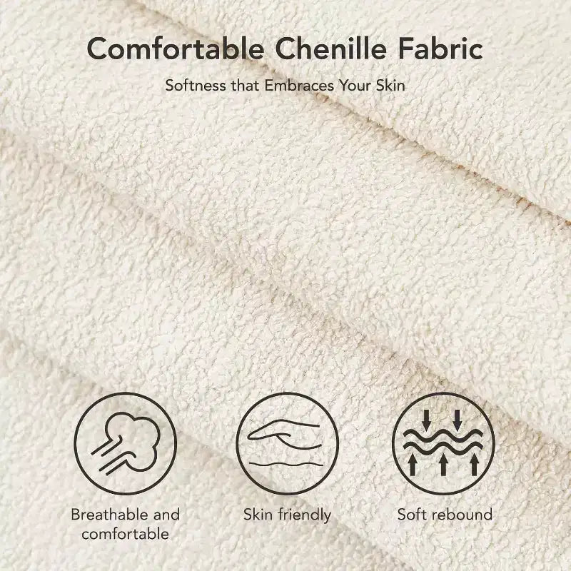 Canapé convertible avec lit gigogne, canapé-lit causeuse convertible 3-en-1 en chenille, dossier inclinable et poche latérale, assemblage sans outils