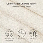 Canapé convertible avec lit gigogne, canapé-lit causeuse convertible 3-en-1 en chenille, dossier inclinable et poche latérale, assemblage sans outils