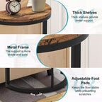 Table d'appoint demi-lune, petite table d'appoint minimaliste pour canapé et chevet, hauteur 60 cm, marron+noir