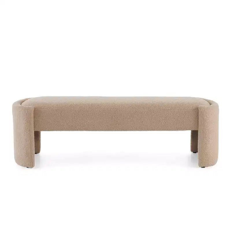 Banc ottoman, Pouf rembourré minimaliste avec cadre en bois, Banc de bout de lit/d'entrée/de chambre à coucher/de salon/de bureau à domicile