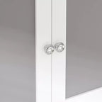 Meuble Haut de Salle de Bain avec Lumière à Détecteur, Armoire à Pharmacie Murale avec Étagères de Rangement et Porte-Serviettes pour Salle de Bain ou Buanderie, Blanc