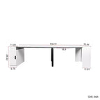 Table à manger extensible pour 6 à 8 personnes avec rangement, Console en bois avec prise électrique, Table dépliante peu encombrante pour salon, fête