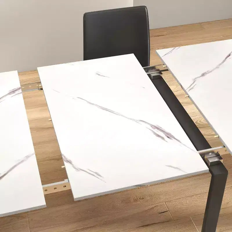 Table à manger extensible pour 6 à 8 personnes avec rangement, Console en bois avec prise électrique, Table dépliante peu encombrante pour salon, fête