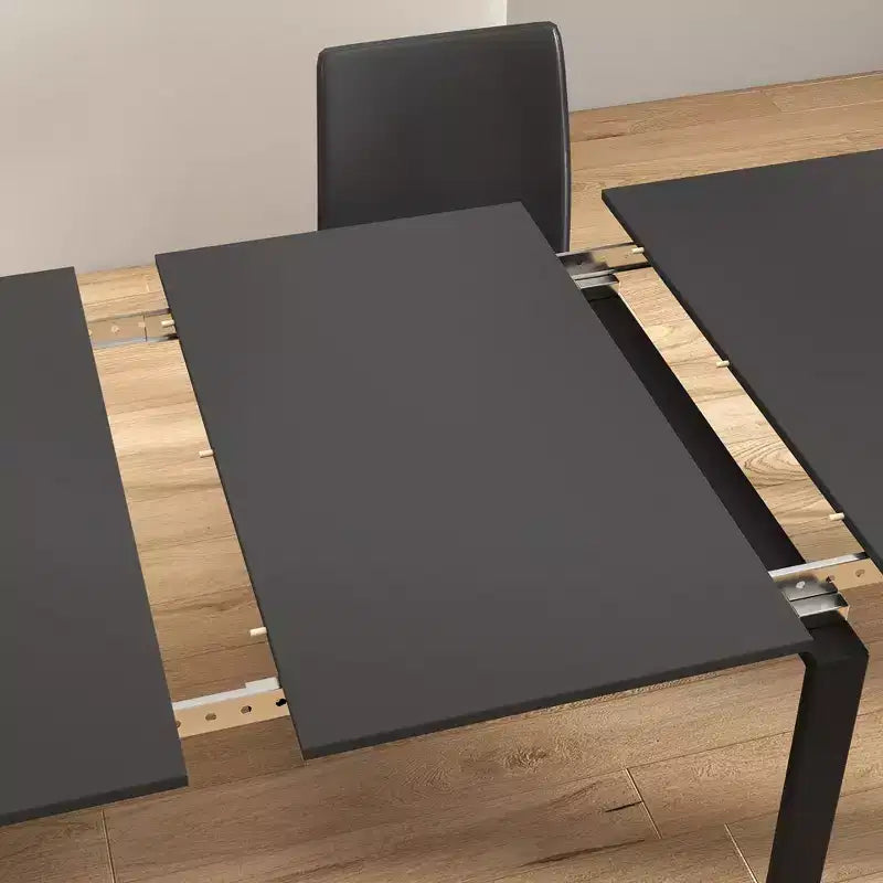 Table à manger extensible pour 6 à 8 personnes avec rangement, Console en bois avec prise électrique, Table dépliante peu encombrante pour salon, fête