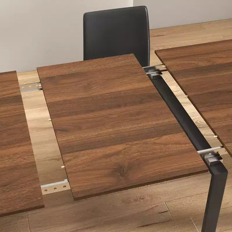 Table à manger extensible pour 6 à 8 personnes avec rangement, Console en bois avec prise électrique, Table dépliante peu encombrante pour salon, fête