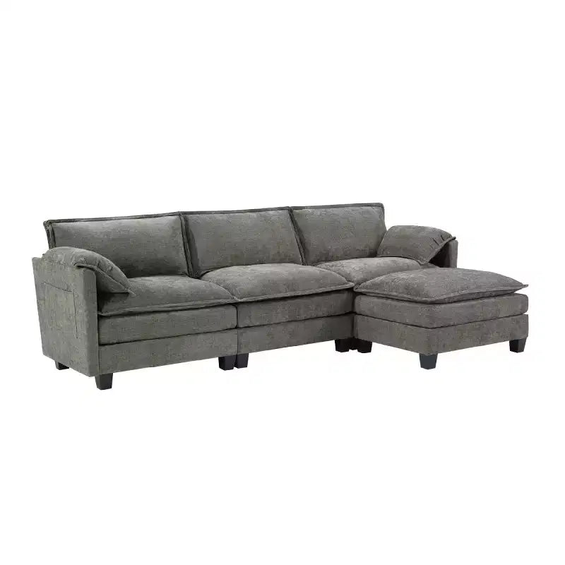 Canapé Cloud 3 places de style Mid-Century Modern avec coussins double épaisseur, canapé rembourré confortable pour salon, chambre