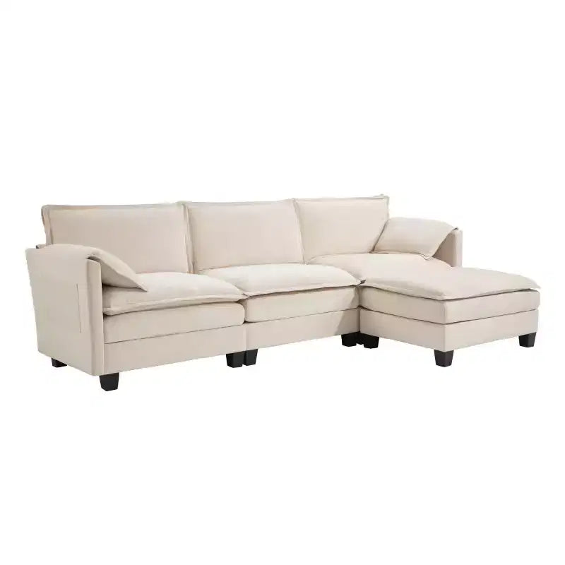 Canapé Cloud 3 places de style Mid-Century Modern avec coussins double épaisseur, canapé rembourré confortable pour salon, chambre