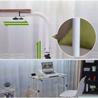 Table de lit d'hôpital réglable sur roulettes avec plateau inclinable, compatible avec les ordinateurs portables et les repas au lit, bureau roulant à hauteur et longueur réglables pour un usage domestique et médical
