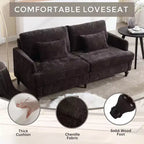 Canapé moderne en chenille de 175 cm, canapé 2 places avec coussin d'assise amovible pour salon, appartement, chambre à coucher