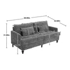 Canapé moderne en chenille de 175 cm, canapé 2 places avec coussin d'assise amovible pour salon, appartement, chambre à coucher