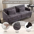 Canapé moderne en chenille de 175 cm, canapé 2 places avec coussin d'assise amovible pour salon, appartement, chambre à coucher