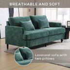 Canapé moderne en chenille de 175 cm, canapé 2 places avec coussin d'assise amovible pour salon, appartement, chambre à coucher