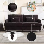 Canapé moderne en chenille de 175 cm, canapé 2 places avec coussin d'assise amovible pour salon, appartement, chambre à coucher