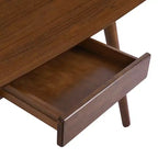 Bureau d'ordinateur en bois de 53 pouces, bureau moderne avec 1 tiroir, 4 pieds en bois, bureau d'écriture pour chambre, bureau, noyer