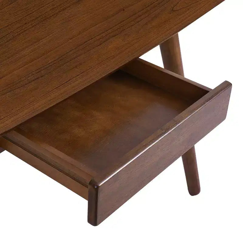 Bureau d'ordinateur en bois de 53 pouces, bureau moderne avec 1 tiroir, 4 pieds en bois, bureau d'écriture pour chambre, bureau, noyer