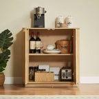 Meuble bas de 80 cm avec espace de rangement, étagères réglables au design ondulé incurvé, idéal pour les chambres et les salons, finition chêne