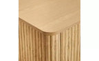 Meuble bas de 80 cm avec espace de rangement, étagères réglables au design ondulé incurvé, idéal pour les chambres et les salons, finition chêne