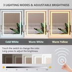 Coiffeuse avec miroir, tiroirs et rangements RGB, 3 modes d'éclairage LED