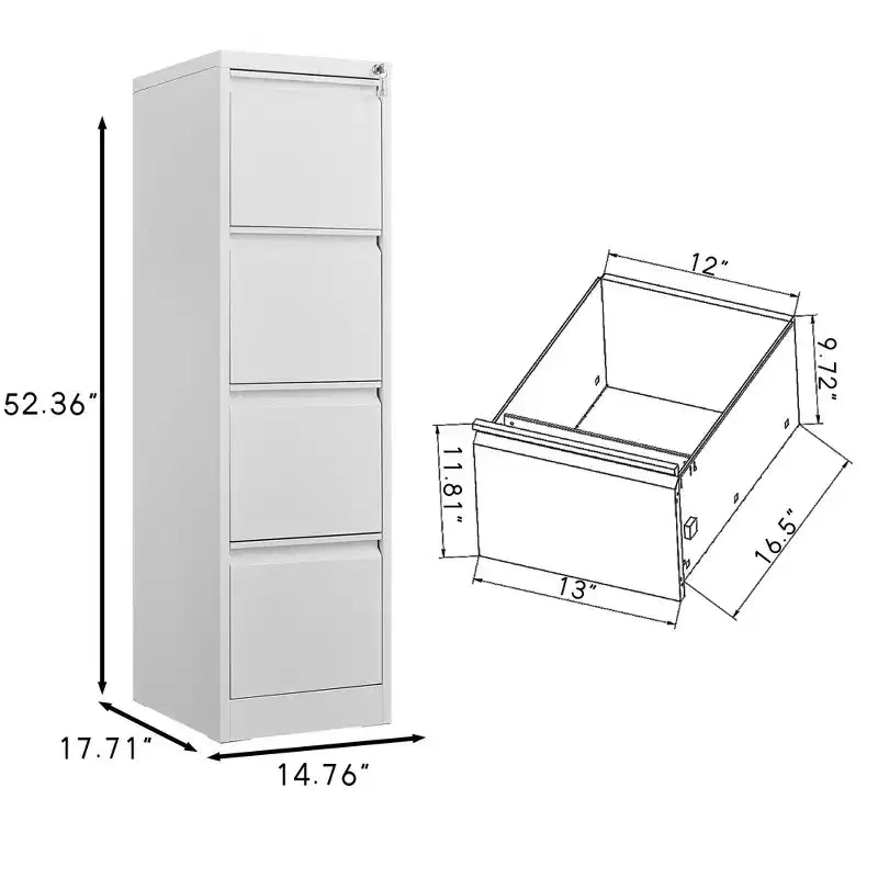 Classeur vertical Miao Modern en acier avec serrure