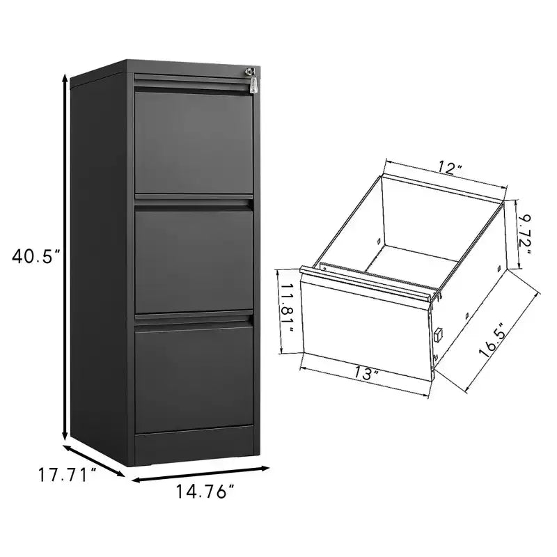 Classeur vertical Miao Modern en acier avec serrure