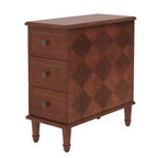 Table de chevet en bois entièrement assemblée, Table d'appoint étroite à 3 tiroirs pour chambre à coucher