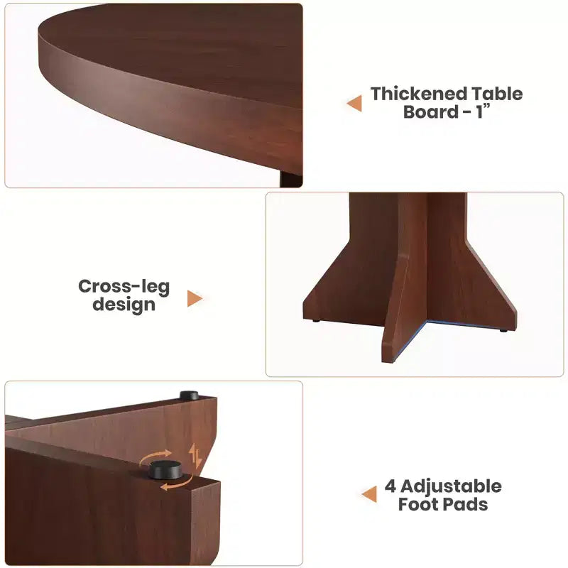 Table à manger ronde pour 4-6 personnes - Table de cuisine circulaire de 120 cm avec base sur pied solide, meubles de salle à manger pour petits espaces dans le salon