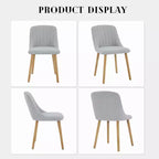 Chaises de salle à manger modernes rembourrées, lot de 2, chaises d'appoint en tissu à dossier haut avec pieds en bois, sièges confortables pour cuisine, salle à manger