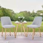 Chaises de salle à manger modernes rembourrées, lot de 2, chaises d'appoint en tissu à dossier haut avec pieds en bois, sièges confortables pour cuisine, salle à manger