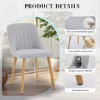 Chaises de salle à manger modernes rembourrées, lot de 2, chaises d'appoint en tissu à dossier haut avec pieds en bois, sièges confortables pour cuisine, salle à manger