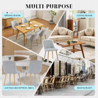 Chaises de salle à manger modernes rembourrées, lot de 2, chaises d'appoint en tissu à dossier haut avec pieds en bois, sièges confortables pour cuisine, salle à manger