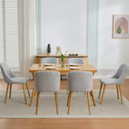 Chaises de salle à manger modernes rembourrées, lot de 2, chaises d'appoint en tissu à dossier haut avec pieds en bois, sièges confortables pour cuisine, salle à manger
