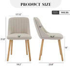 Chaises de salle à manger modernes rembourrées, lot de 2, chaises d'appoint en tissu à dossier haut avec pieds en bois, sièges confortables pour cuisine, salle à manger