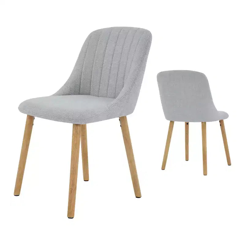 Chaises de salle à manger modernes rembourrées, lot de 2, chaises d'appoint en tissu à dossier haut avec pieds en bois, sièges confortables pour cuisine, salle à manger