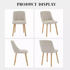 Chaises de salle à manger modernes rembourrées, lot de 2, chaises d'appoint en tissu à dossier haut avec pieds en bois, sièges confortables pour cuisine, salle à manger