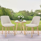 Chaises de salle à manger modernes rembourrées, lot de 2, chaises d'appoint en tissu à dossier haut avec pieds en bois, sièges confortables pour cuisine, salle à manger