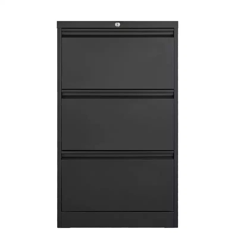 Classeur en acier avec serrure - Classeur robuste à 3 tiroirs, classeur horizontal pour bureau ou maison