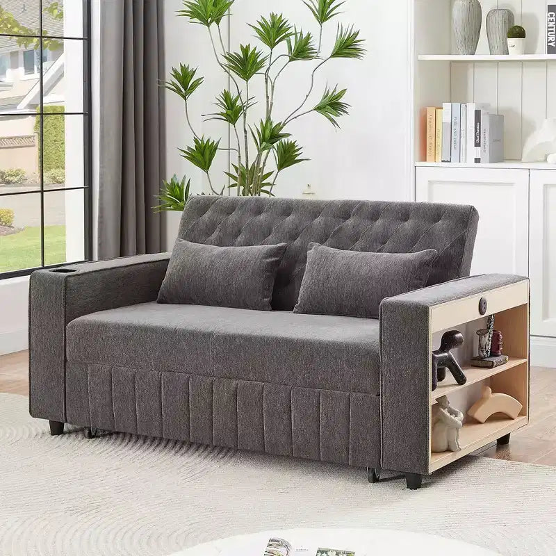 Canapé-lit convertible de 156 cm, canapé-lit moderne avec dossier réglable pour salon, couleur verte.