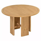 Table de salle à manger ronde 5 pièces style campagnard avec 4 chaises rembourrées en bois massif, ensemble pour 4 personnes