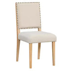 Table de salle à manger ronde 5 pièces style campagnard avec 4 chaises rembourrées en bois massif, ensemble pour 4 personnes