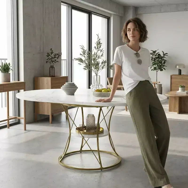Table d'appoint moderne avec tiroir - Table de chevet pour chambre et salon, MDF aspect bois rustique et plateau en verre trempé, table d'appoint de style industriel