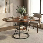 Table d'appoint moderne avec tiroir - Table de chevet pour chambre et salon, MDF aspect bois rustique et plateau en verre trempé, table d'appoint de style industriel