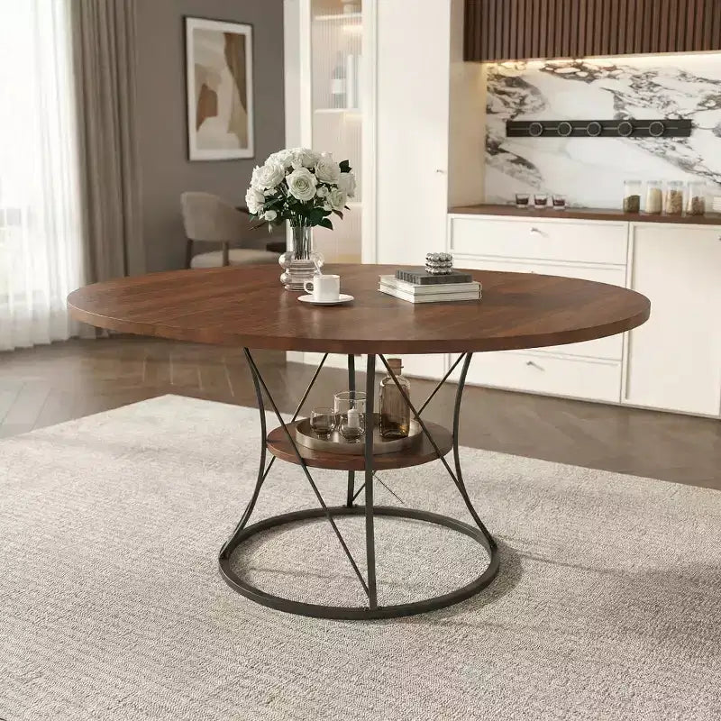 Modern End Table with Drawer - Nightstand for Bedroom & Living Room, Rustic Wood Grain MDF & Tempered Glass Top, Industrial Style Side Table