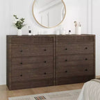 Commode de rangement moderne avec 5 tiroirs, armoire de rangement en bois pour chambre à coucher, chambre d'enfant, couloir, salon, chêne naturel 5 seaux