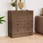Commode de rangement moderne avec 5 tiroirs, armoire de rangement en bois pour chambre à coucher, chambre d'enfant, couloir, salon, chêne naturel 5 seaux