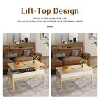 Table basse relevable avec compartiment caché, table à manger relevable, pour salon, bureau à domicile